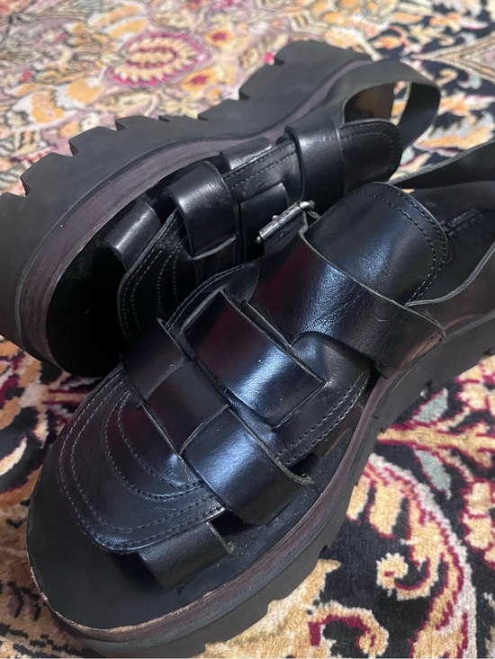 Maison Martin Margiela Shoes - Maison Margiela MM6 Platform wedge Sandals Fishermen black leather 39